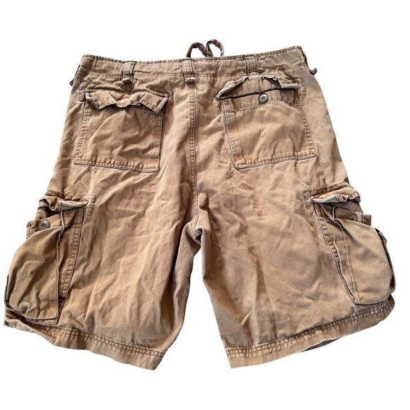 Steve & Barrys Heavy Cargo Shorts Mens Size 36 Khaki Color 10"Inseam - Picture 2 of 7